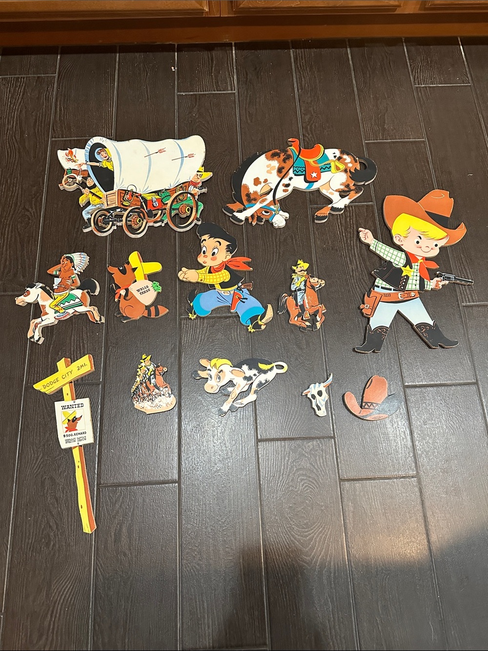 Vintage Cowboy Western Wall Decals - Multicolor